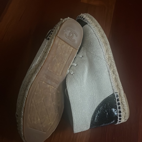 Chanel high top espadrilles two-tone, black and cream - Picture 6 of 9